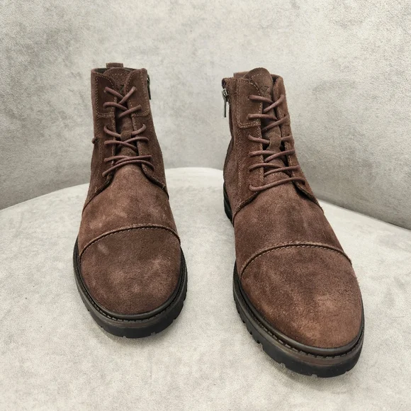 Section X Ankle Boots Men's 8.5 Chocolate Brown Suede Braxton Biker New $135